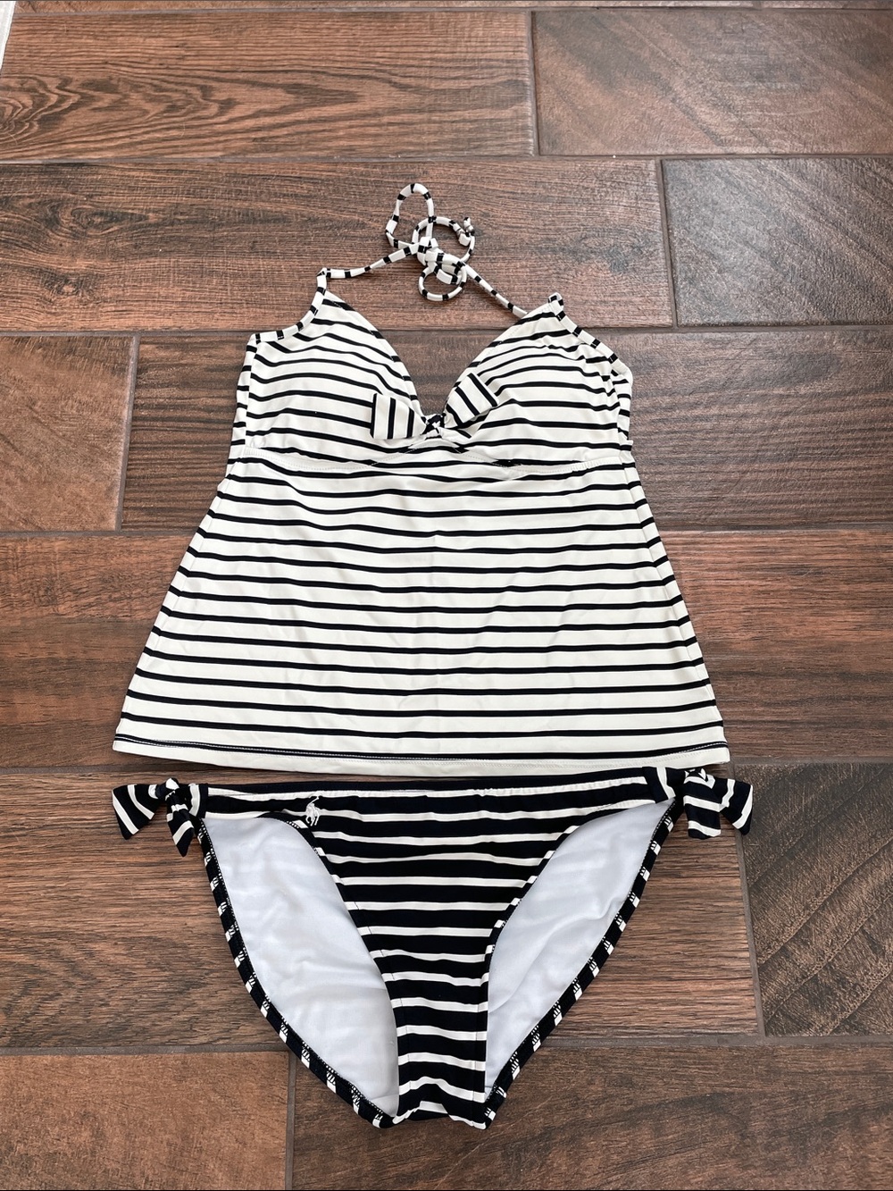 Polo Ralph Lauren Striped Black and White Tankini